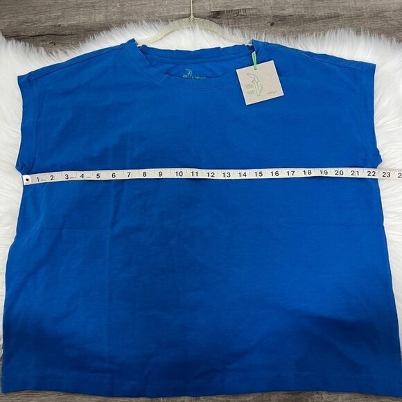 Kate Quinn Little Liam Royal Blue Organic Cotton Short Sleeve Boxy Top Tee - Picture 5 of 6